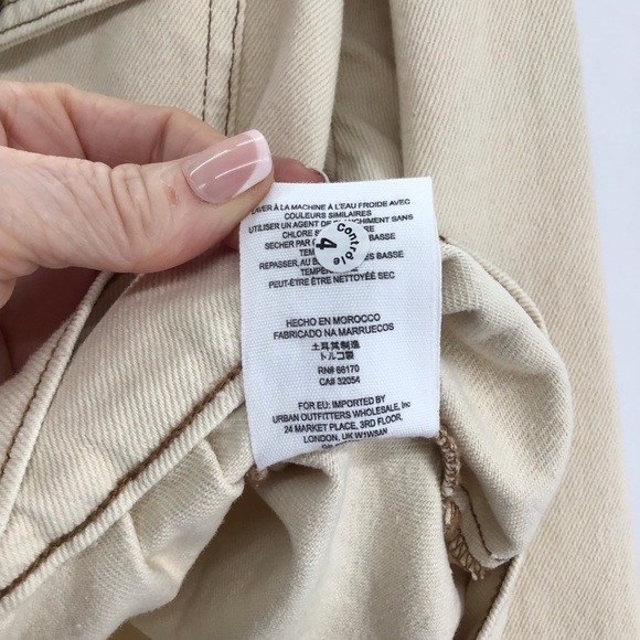 Free People Eisenhower Denim Twill Jacket Casual Boho Ivory Slouchy NWT Size L - Picture 11 of 11